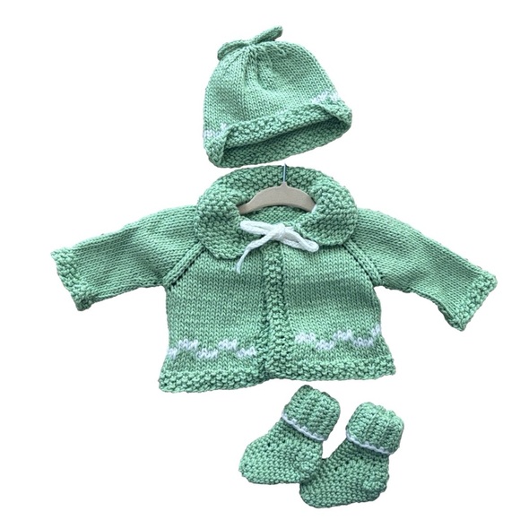 Handmade Other - Handmade Knit Baby Set – Sage Green – OS